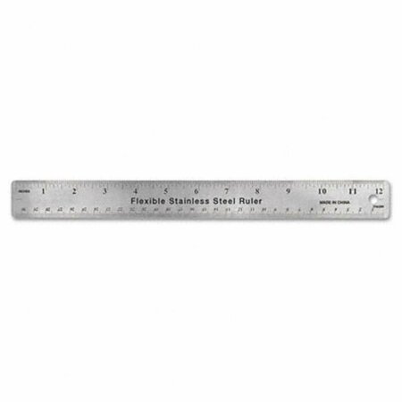 SALURINN SUPPLIES Universal  Stainless Steel Ruler with Cork Back and Hanging Hole - Silver - 12in. SA3344625